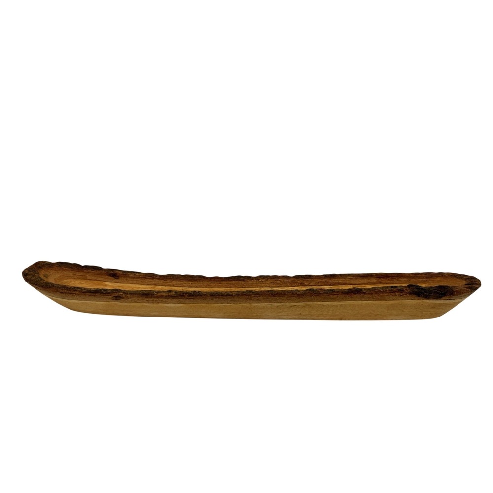 Small 15" Williams-Sonoma Live Edge Mango Wood Bread Serving Tray Bark Edge NEW